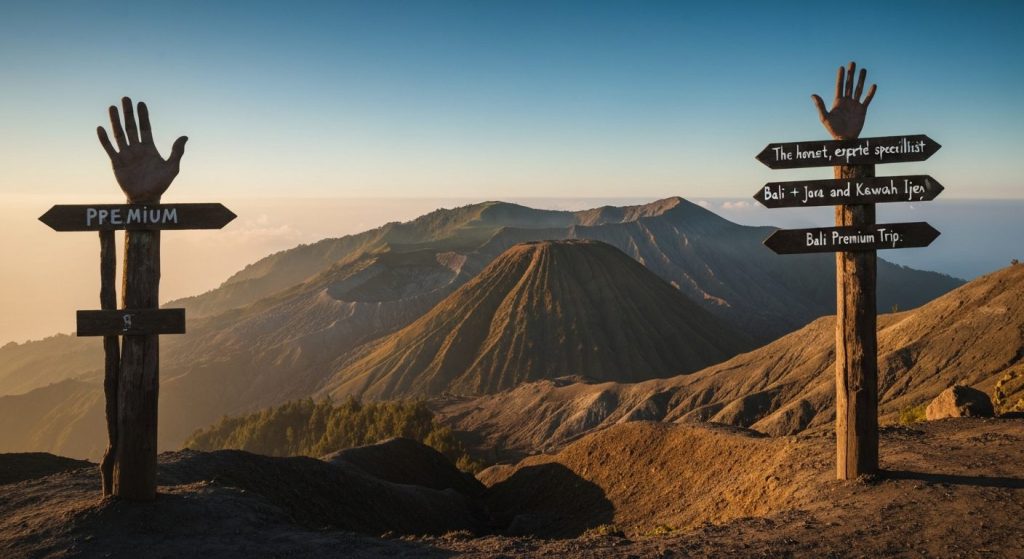private bromo ijen tour from bali — Photorealistic editorial travel photograph relevant to: The honest, expert-led speci